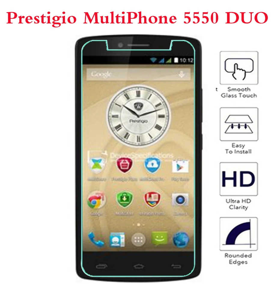 Универсальное закаленное стекло для Prestigio MultiPhone 5550 DUO 5 дюймов 9H 2.5D Защита экрана