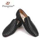 Мужская обувь Piergitar, черная кожаная обувь в тон с шипами одуванчиков, как в стиле ВКЛ, так и вне дома.