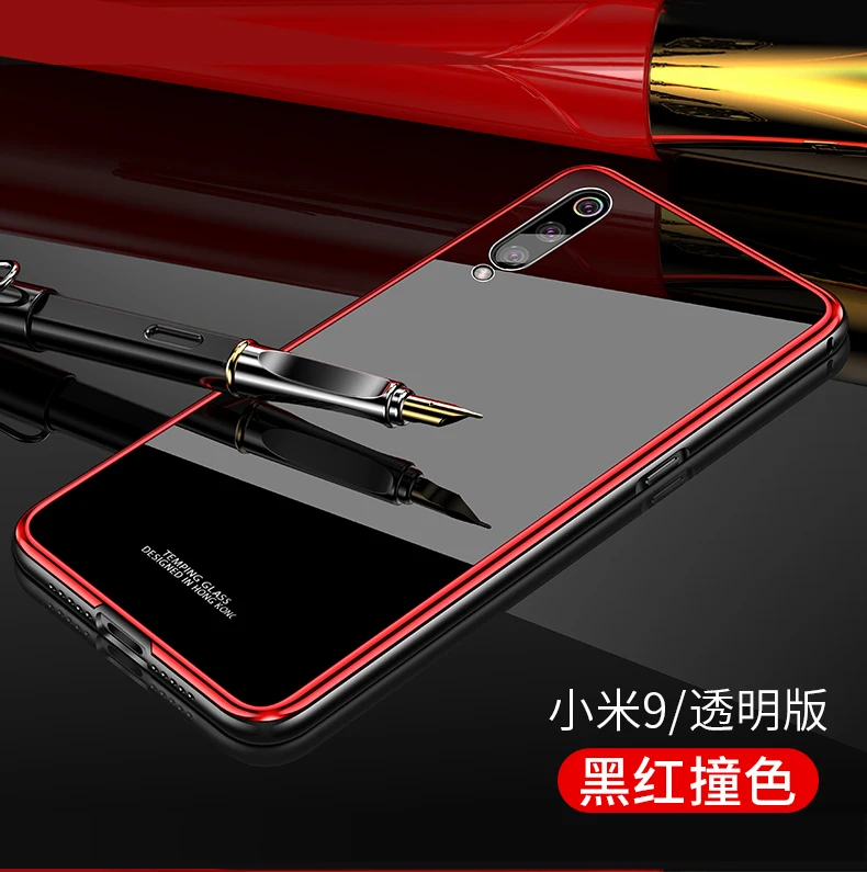 Роскошный металлический каркас бампера для Xiaomi mi 9 9SE закаленное стекло задняя крышка чехол для телефона для Xiao mi 9 mi 9 Прозрачная Тонкая кожа для Xiao mi 9