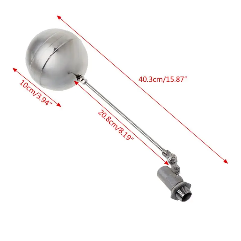 

DN15 Male Thread Water Tank Ball Stainless Steel Flow Control Float Sensor Valve