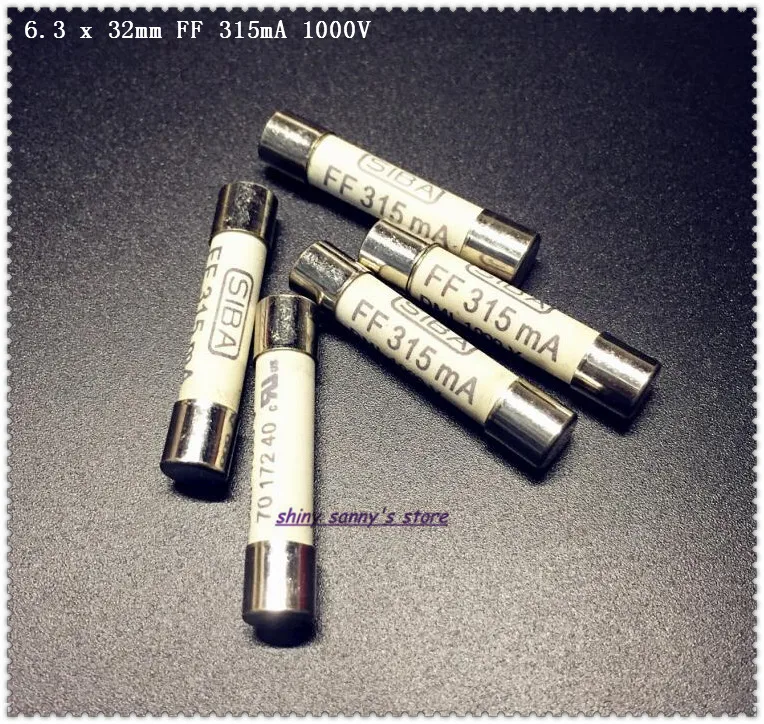 2pcs/Lot 6.3 x 32mm FF 315mA 1000V SIBA Ceramics Fuse DMI-Fuse For Multimeter Brand New | Fuses