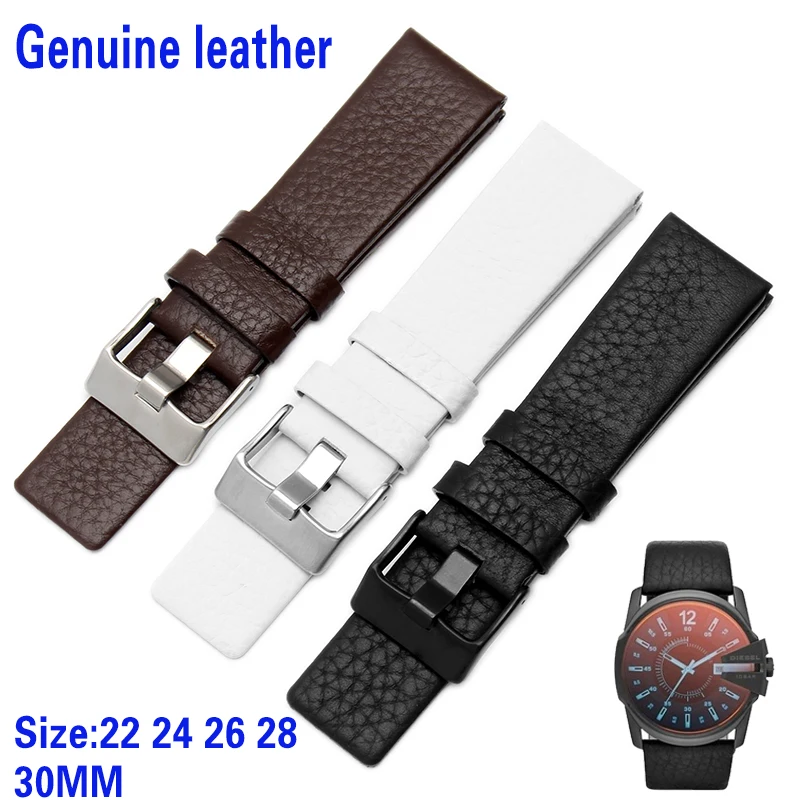 Universal Leather Watch Band For Diesel Watch Strap Wrist Watch Belt For DZ7313/22/7257Bracelet DZWatchband Straps22 24 26 28 30