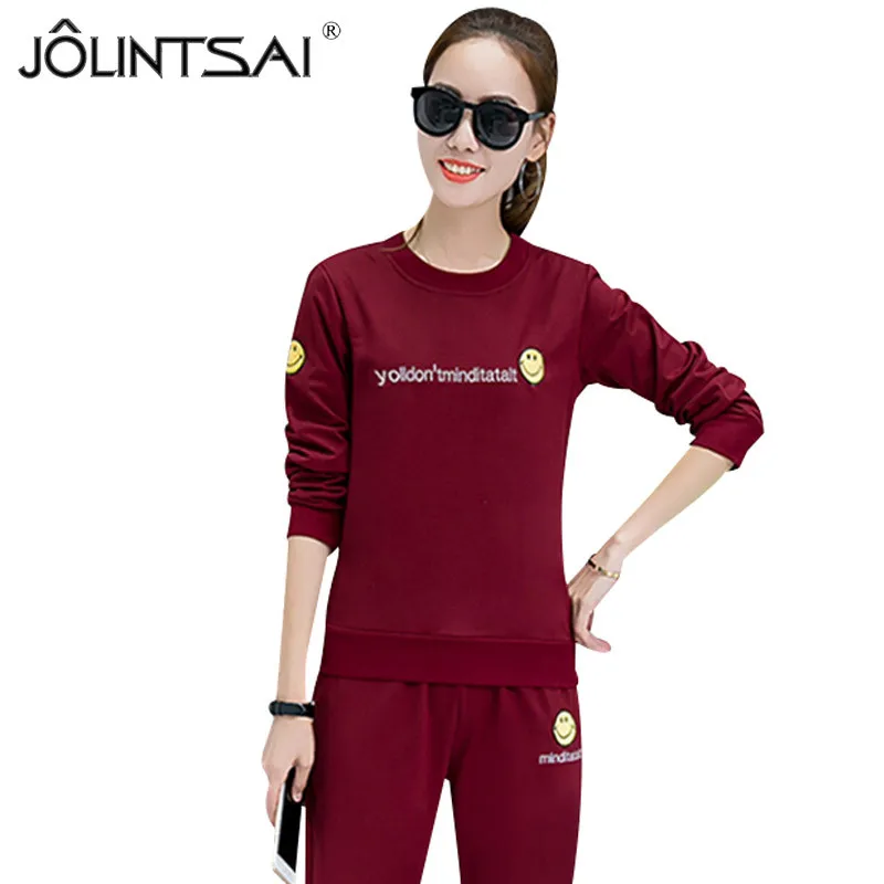 Плюс Размеры Новая мода Повседневное комплект из 2 частей 2017 женская обувь письмо