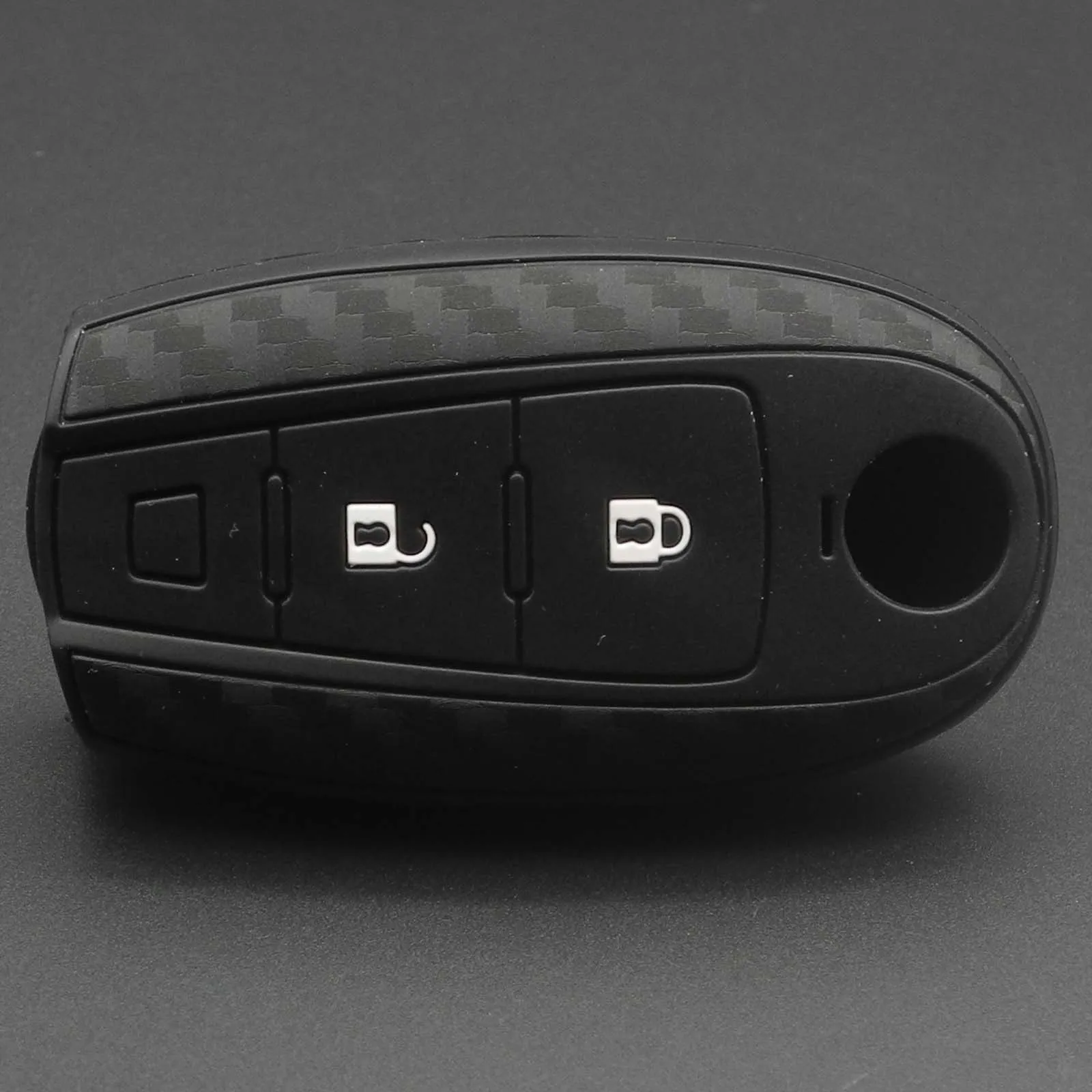 Smart Car Key Case Cover Silicone + Carbon Fiber For SUZUKI Vitara Ignis Kizashi SX4 Baleno Ertiga Swift Sport SCROSS 2 Buttons |