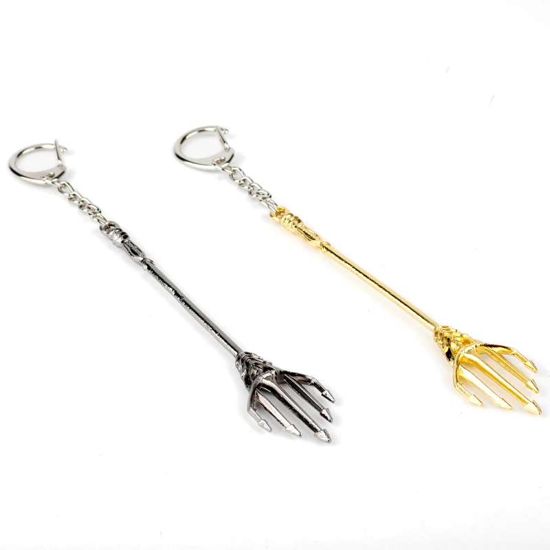 

Movie Prop Trinket Trident Keychains Bags Car Key Ring Zinc Alloy Pendant Key Chain