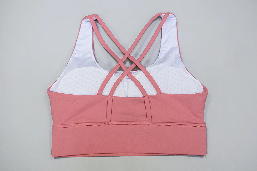 Solid High Impact Sports Bra Fitness Crop Top Sexy Sport Bra Push Up top brassiere padded sports wear for women gym yoga running