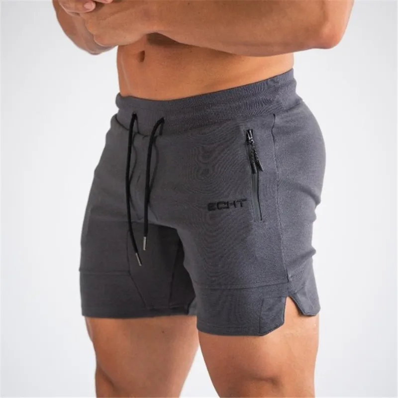 Dark gray High Quality Brand New Men Casual Shorts white Straight Shorts Male Fitness Fashion Bodybuilding Shorts Brand Trend Menswear2019 - Цвет: Dark gray