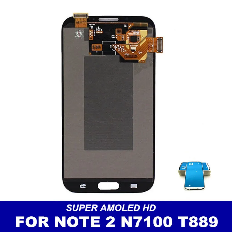 100% протестированный рабочий AMOLED LCD для Samsung Galaxy Note 2 Note2 N7100 N7105 T889 i317 i605 L900 дисплей