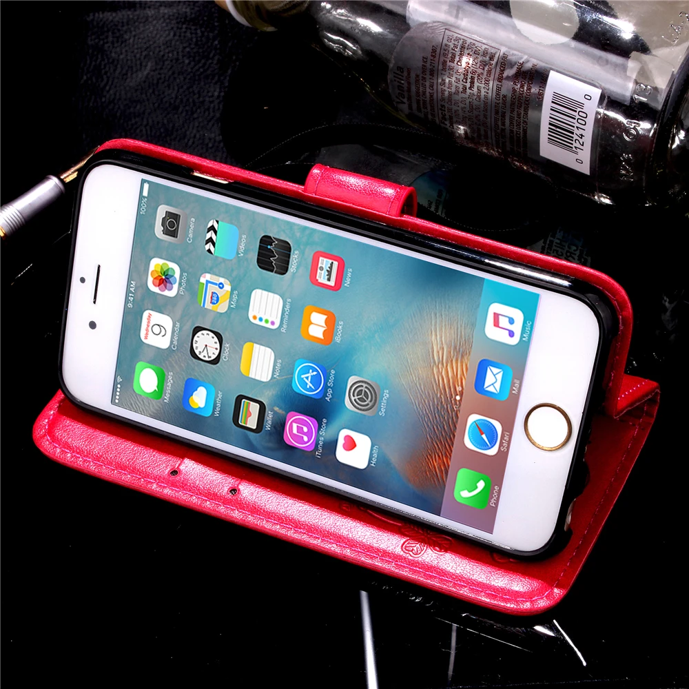 Fundas Клевер чехол для iPhone 6 S плюс 5 5S SE 5C кожаный Роскошные Ретро Печать флип Капа