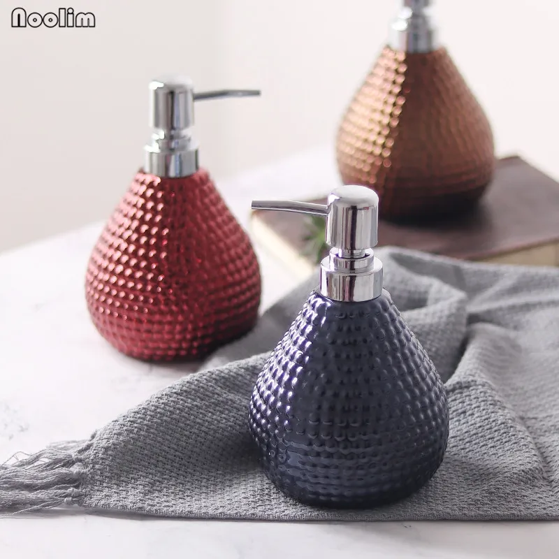 NOOLIM Liquid Soap Dispensers Bathroom White Ceramic Emulsion Bottle Bath Accessories | Дом и сад