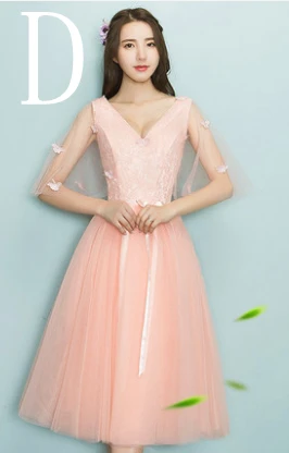 D Robe de soiree vestido renda вечерние платья новые особые случаи моды в женское платье для выпускного персикового цвета H4105 - Цвет: D