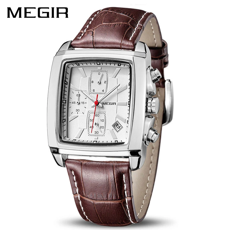

MEGIR Original Quartz Watch Men Top Brand Luxury Army Military Watches Leather Dress Wristwatch Clock Men 2028 Relogio Masculino