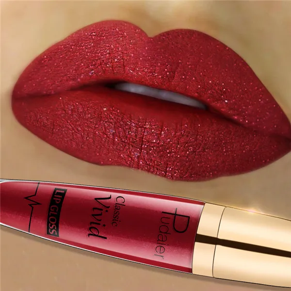 Pudaier Brand Glitter Liquid Lipstick Metal Metallic Shimmer Shining Waterproof Pigment Lip Gloss Tint Cosmetics Makeup - Цвет: 10