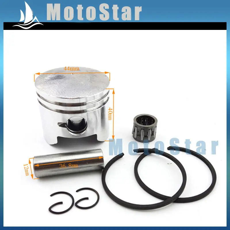 Головка цилиндра 44 мм + поршневой штифт 12 комплект колец подшипника для 2 тактного