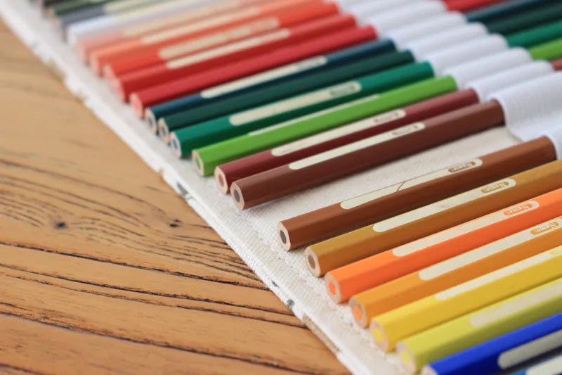 36/48/72 отверстия Кофе Дерево Карандаш Чехол школьные рулон мешок косметическая