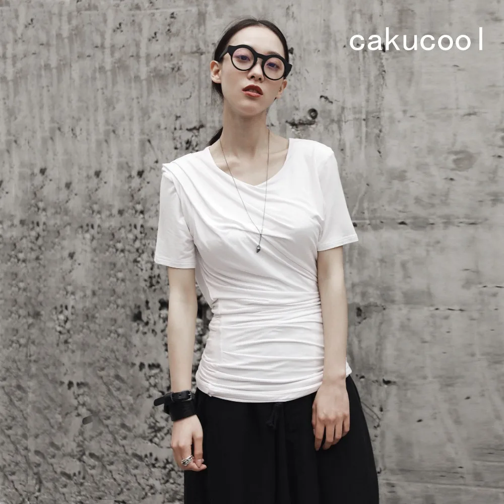 Женские летние топы Cakucool белая черная футболка Harajuku новый дизайн Корейская