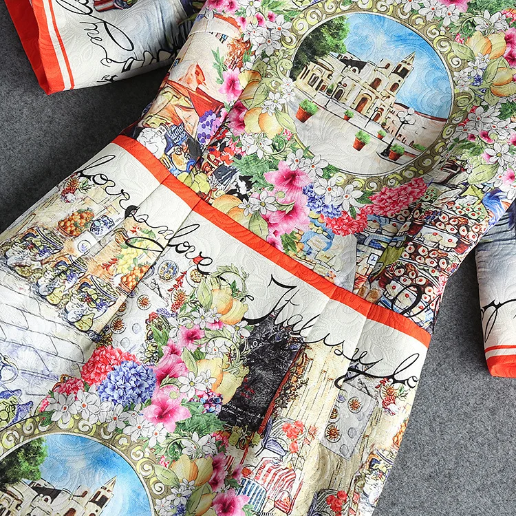 Высокое качество Европейский Американский женское элегантное печатное