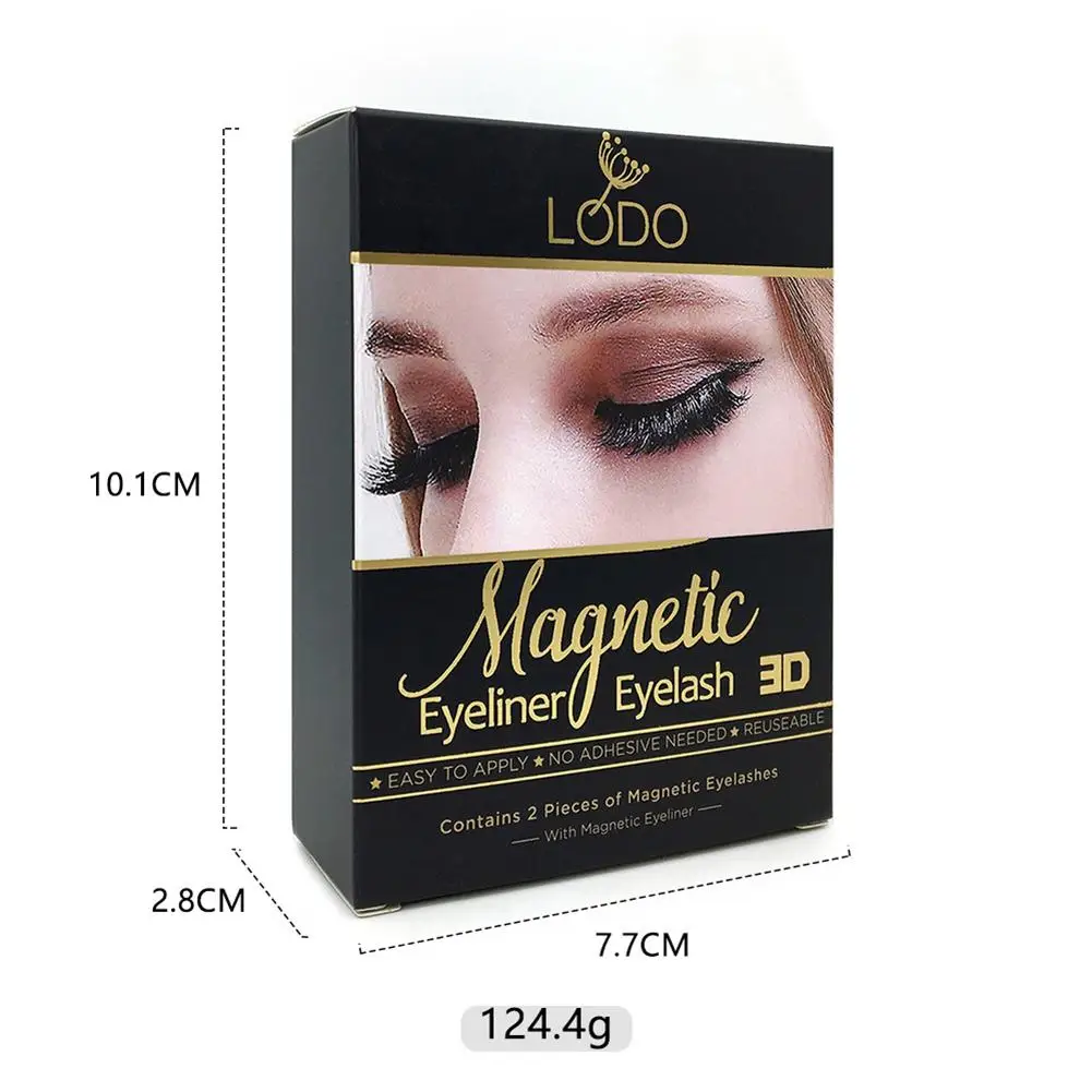 

3D Magnetic Liquid Black Eyeliner With Reusable Magnetic False Eyelash Kit Natural Thicken Long Lasting Eyelashes Cosmetics Tool