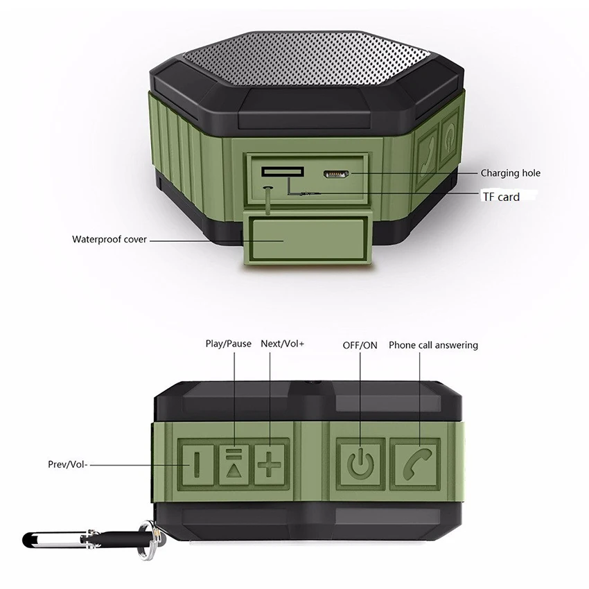 Aimitek Портативный Мини Bluetooth динамик беспроводной водонепроницаемый IP65 сабвуфер