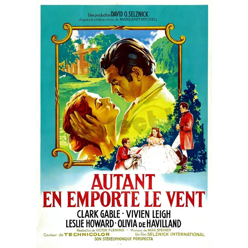 Gone with the Wind домашнего интерьера декоративные с белым покрытием бумажный постер на