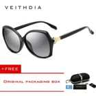 Женские большие солнцезащитные очки VEITHDIA, элегантные солнцезащитные очки с лисьим бриллиантом, UV400, 2019