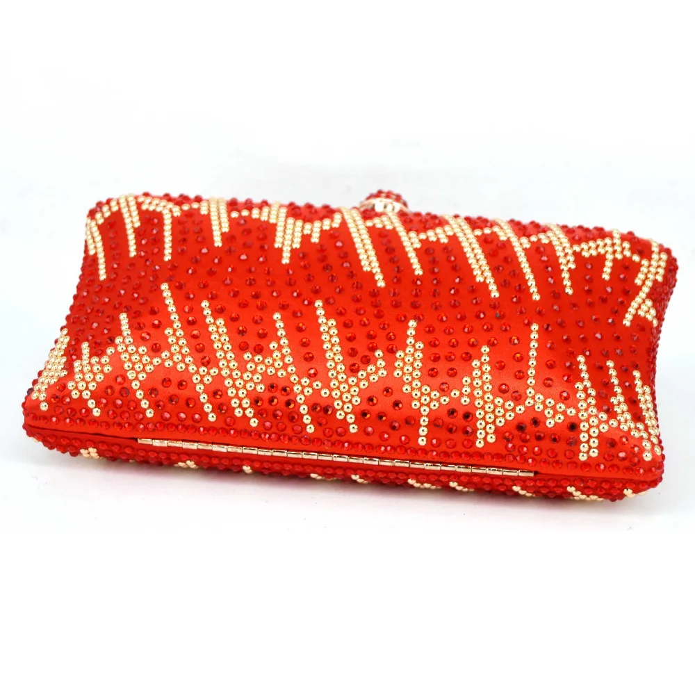 Красный недорогой клатч с кристаллами женский модный кошелек бриллиантами для