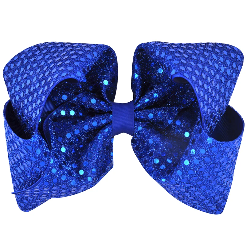 

12PCS/LOT 8 Inch Multi-color Sequin Bow Hairpins Grosgrain Ribbon Alligator Clips Headwear Children Girls Hair Accessories
