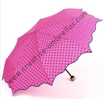 

Manual fashional full dot design umbrellas,190T pongee fabric,bag supermini,ladies' parasol,three fold,rain gear,anti-rust