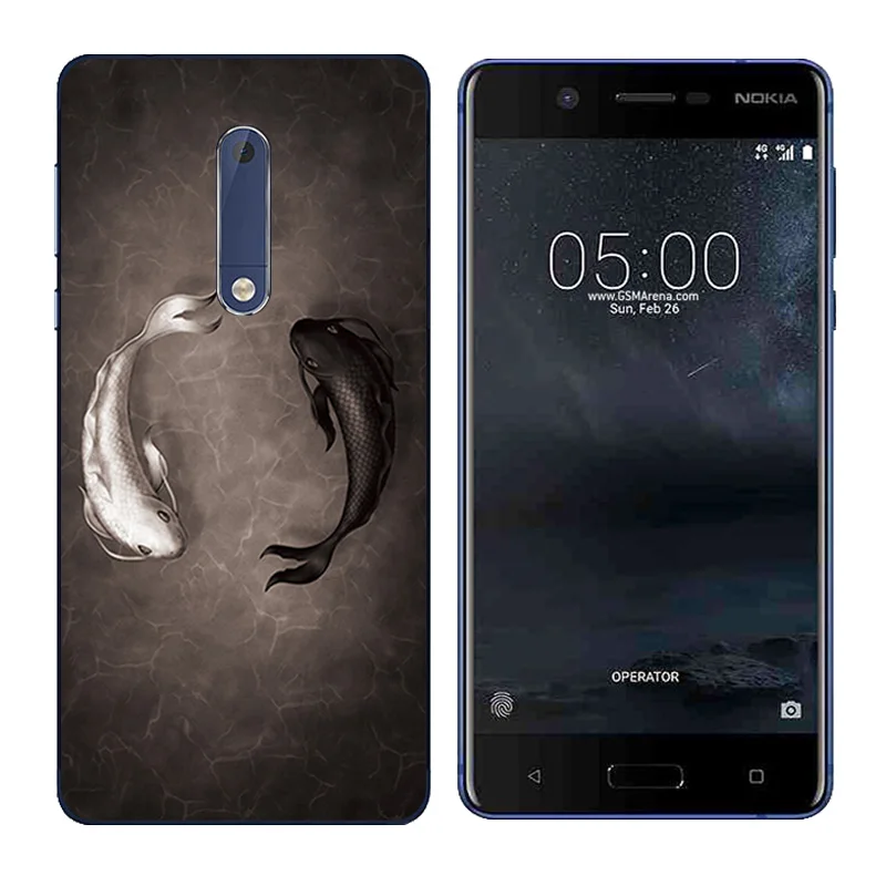 Case for Nokia 5 Back Cover 5.2 Inch Silicone Soft TPU Snowflake Printing Nokia5 Cases Coque Bag Shell |