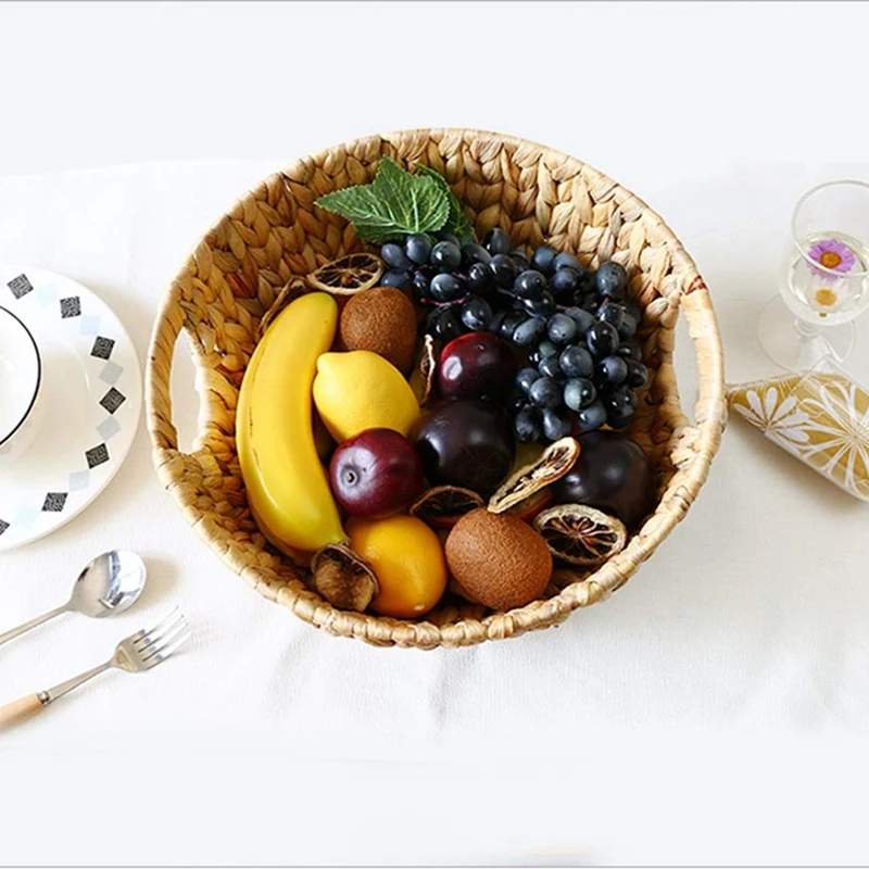 Плетеный Поднос Из Натуральной Соломы корзина для хранения фруктов поднос