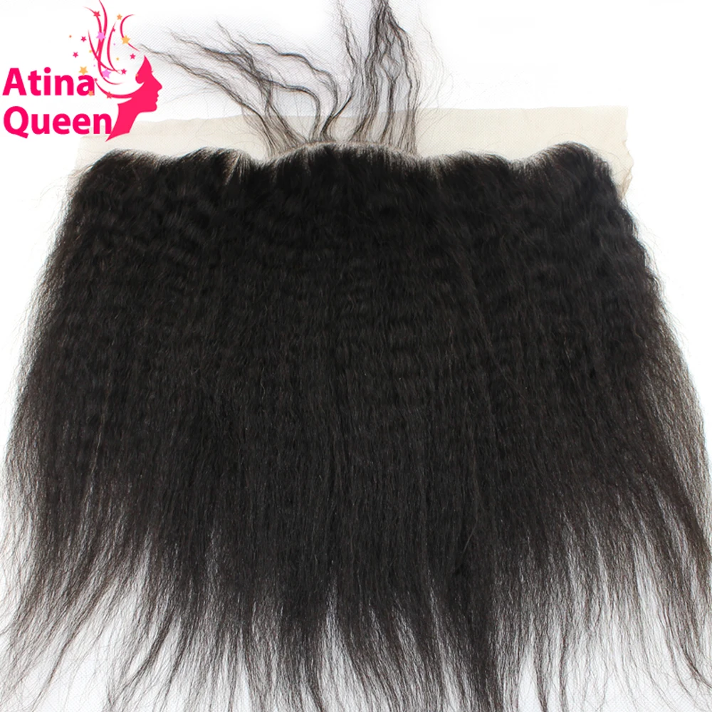 Курчавые прямые волосы Atina Queen от 13x4 с уха до полностью закрывающие фронтальные
