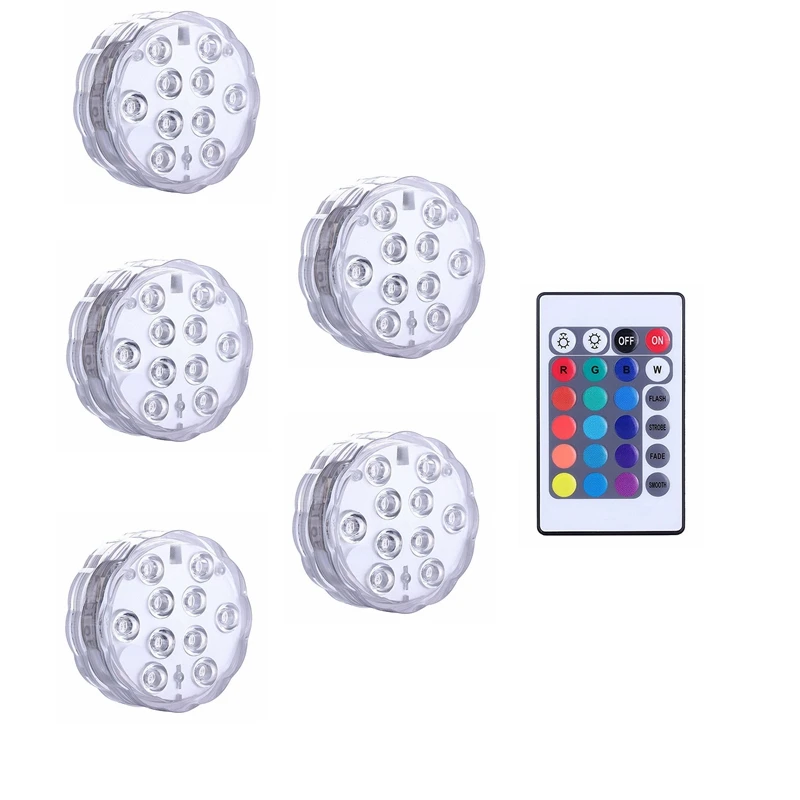 5 light 1 controller 10 светодиодов RGB светильник для бассейна, водонепроницаемый ip68 светильник для рыбалки, аквариума, сада, дома, фонтана, пруда, украшения - Испускаемый цвет: 5 light 1 controller