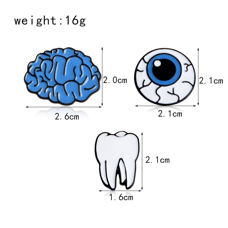 1 piece Organ Brain Eye Tooth Brooch Collar Corsage Shirt bag cap Jackets Pin Badge Gift for doctor Dentist Cartoon Cute Jewelry | Украшения