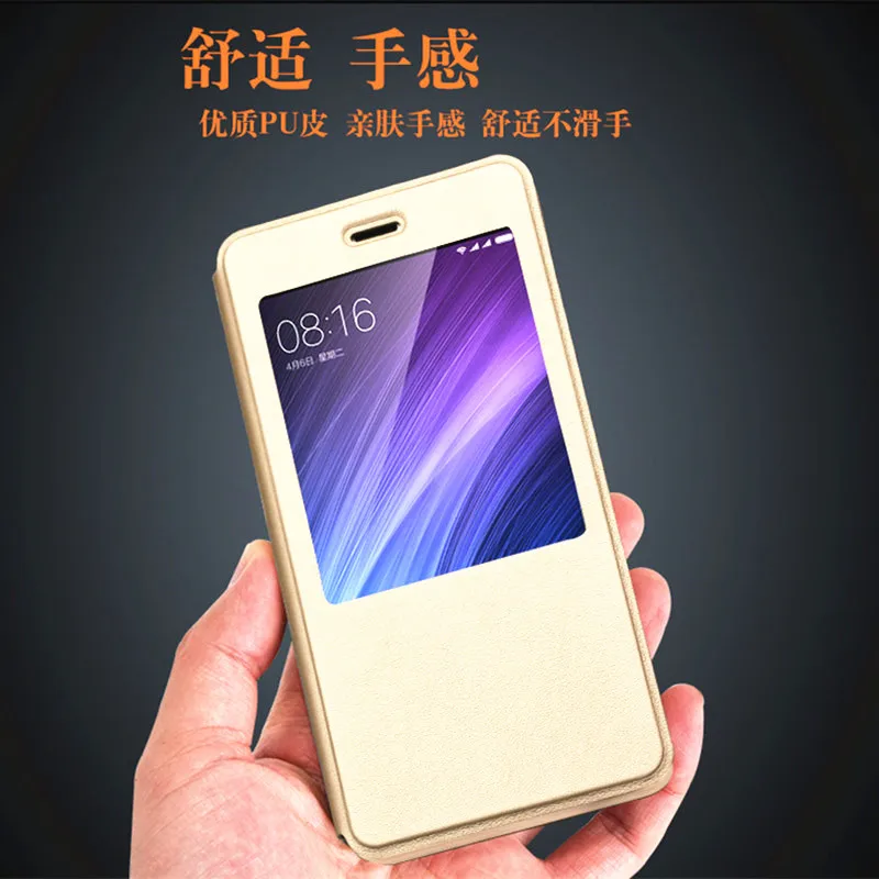 Новый Модный чехол из искусственной кожи для Xiaomi Redmi Note 4 4X умный автоматический с
