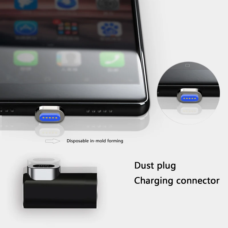Магнитный USB C адаптер для MacBook Pro 15 дюймов 6 контактов колено разъем Type зарядки Samsung
