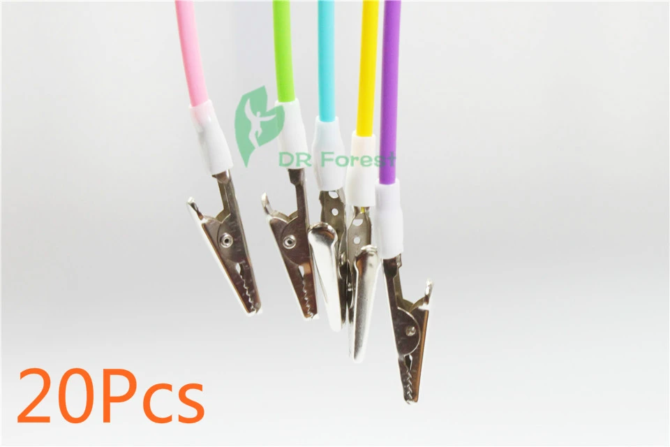 

Dental 20Pcs Mut-colors Instrument Bib Clips Silicone Cord Napkin Holder