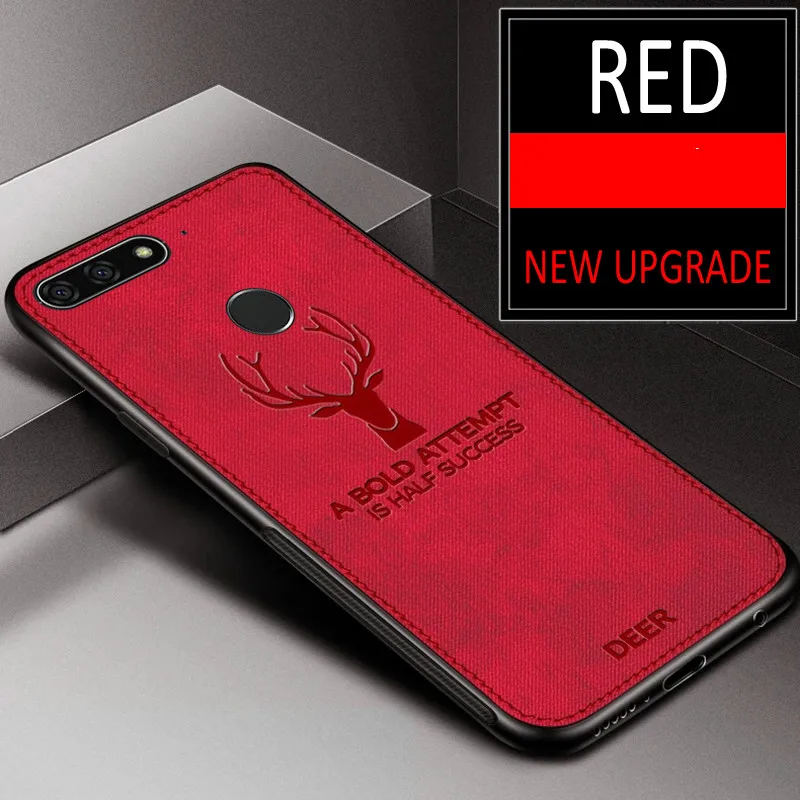 Красный Тканевый чехол для телефона с оленем для huawei Honor 20 Pro 10i 20i 8S 8A 8C 8X Мягкая силиконовая задняя крышка для Honor 8 9 10 Lite TPU чехол - Цвет: Красный