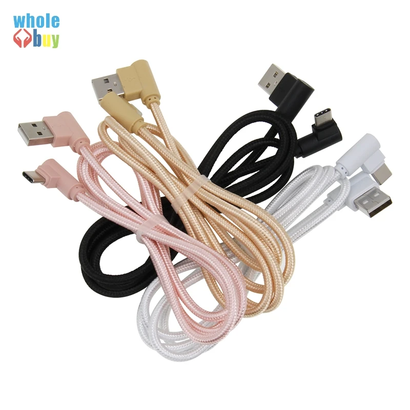 1 м/2 м/3 м нейлоновый Плетеный 90-градусный USB-кабель для быстрой зарядки iPhone 8Pin Micro