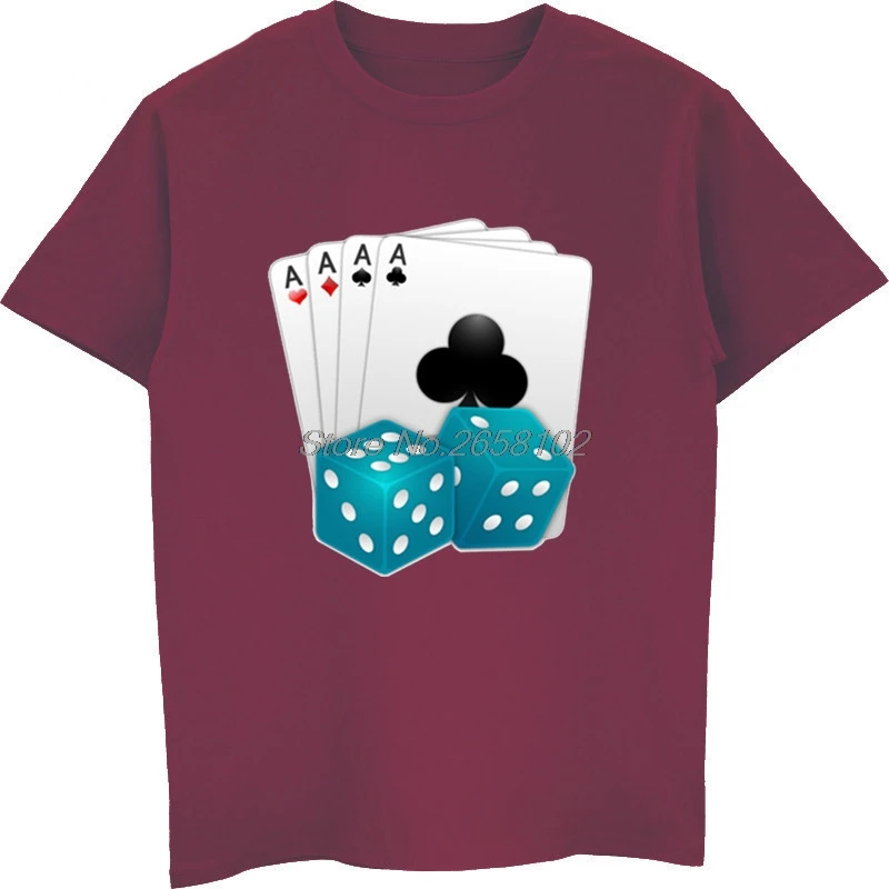Футболка мужская с принтом игральных костей 100% хлопок в стиле Харадзюку | Мужская