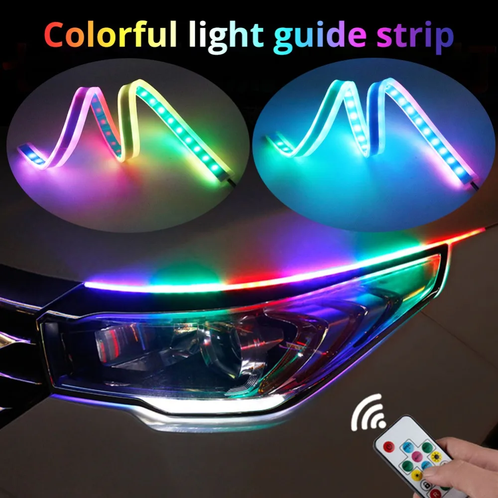 12в 16в Автомобильные светодиодные DRL дневные ходовые огни RGB Светодиодные полосы