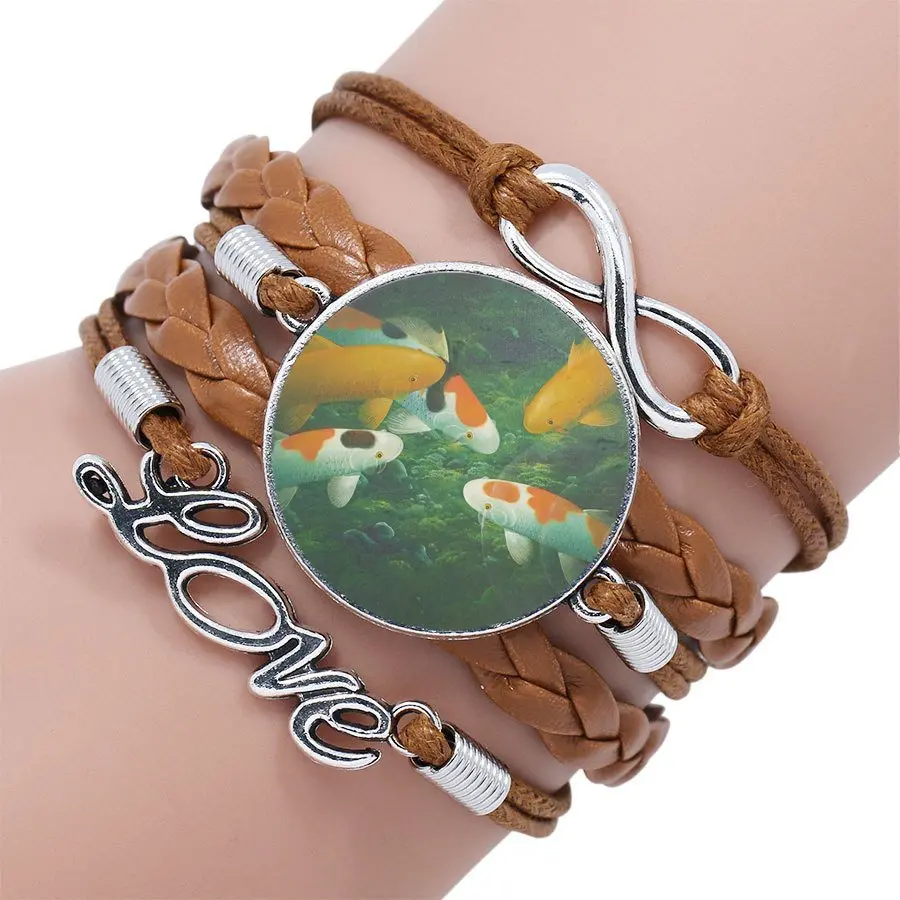 Новый бренд ювелирных изделий со стеклом кабошон Многослойный черный/коричневый