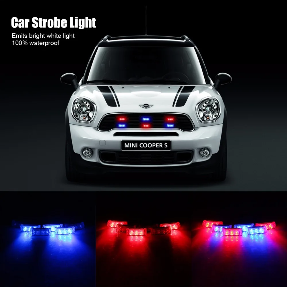 Автомобильный аварийный предупредительный стробоскоп Вспышка 6 бар 3 светодиода