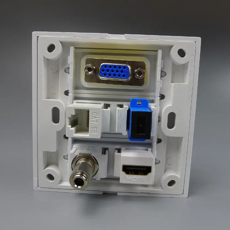 Клиентский дизайн vga hdmi SC волокно аудио 3 5 мм настенная пластина rj45|rj45 wall plate|wall