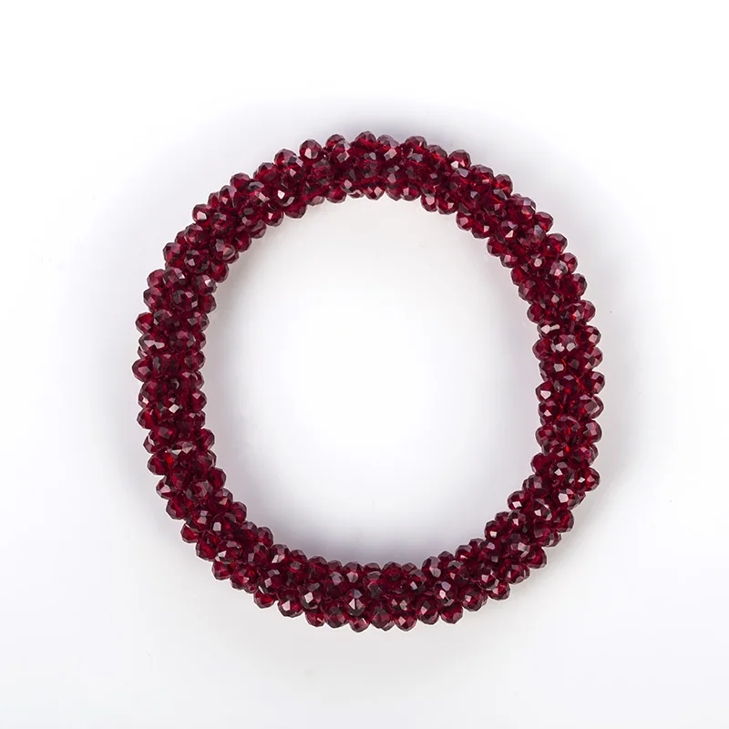 transparent deep red INKDEW модные браслеты из бусин, нанизанных на нить для женщин, подарок, многоцветные эластичные браслеты ручной работы с кристаллами, ювелирные изделия, вечерние браслеты в стиле бохо - Окраска металла: transparent deep red