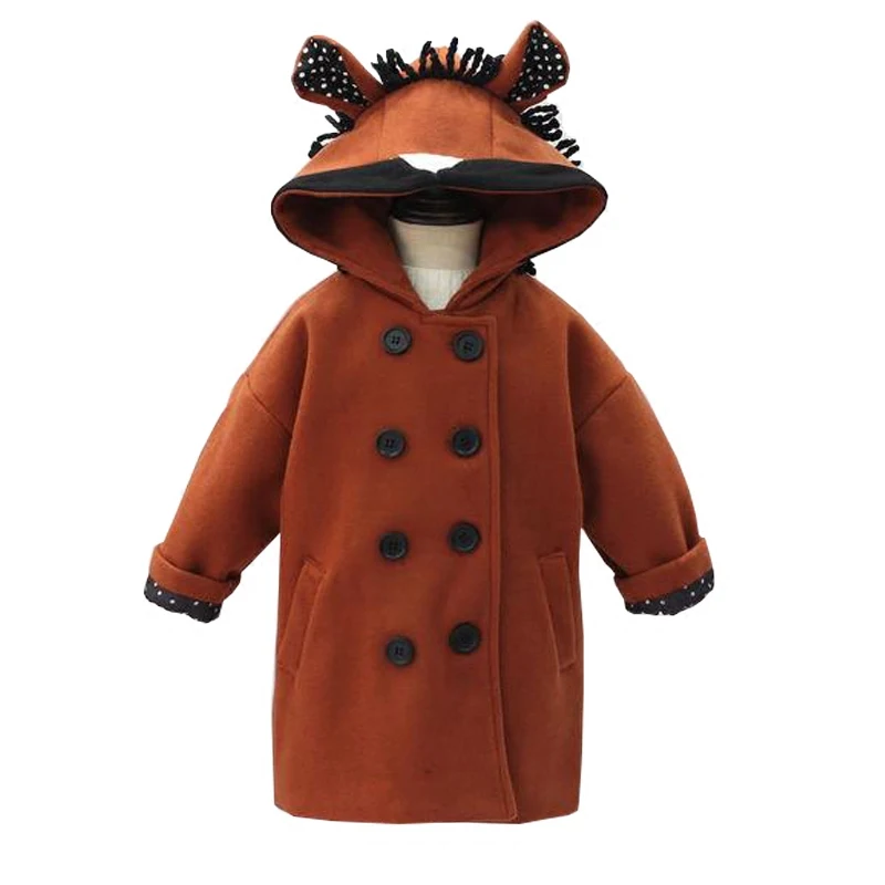 Новинка 2017 зимнее плотное кашемировое пальто с капюшоном для девочек и мальчиков
