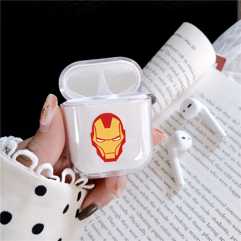 Милый мультяшный прозрачный чехол из поликарбоната для Airpods 2, беспроводная Защитная крышка для наушников, Противоударная коробка для Apple Air Pods, чехол для наушников