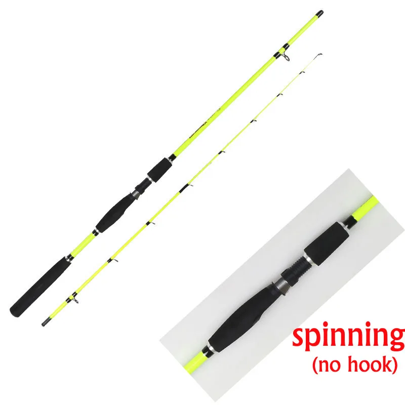 Yellow carbon squid bait casting fishing rod 1.6m 1.8m boat rock spinning rod ultralight hard travel stick bass carp pike pesca pole - Color: Yellow