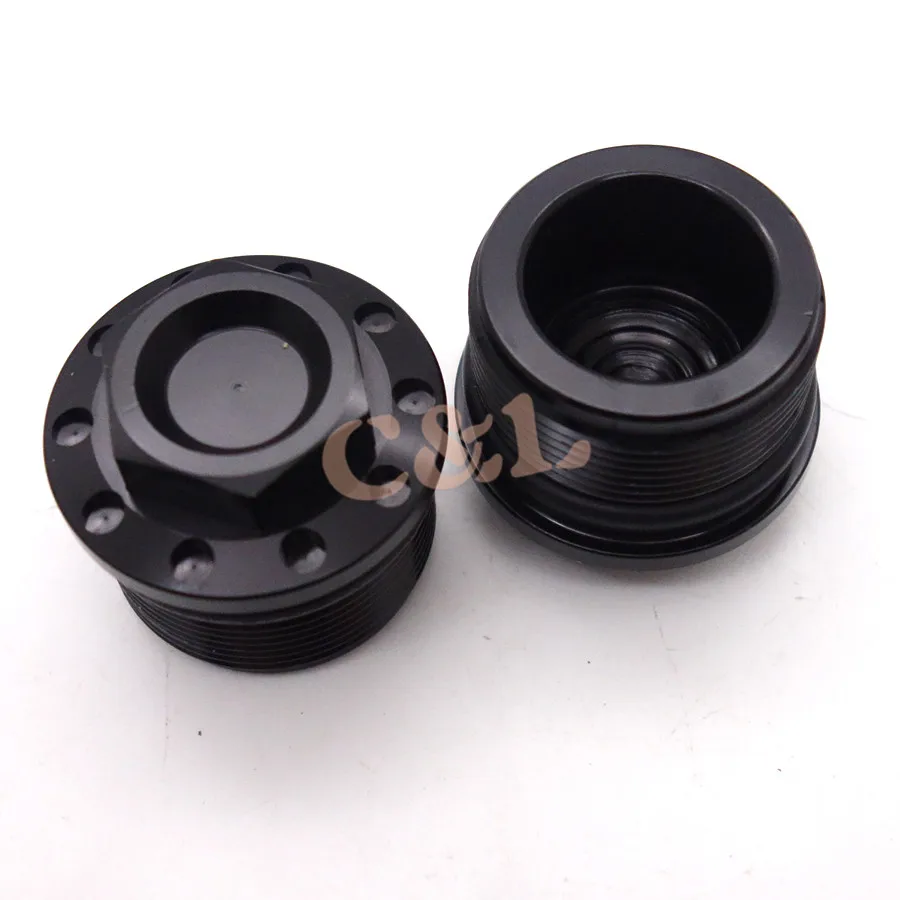 Черная CNC алюминиевая анодированная вилка трубка Крышка Болт с рулевым стержнем