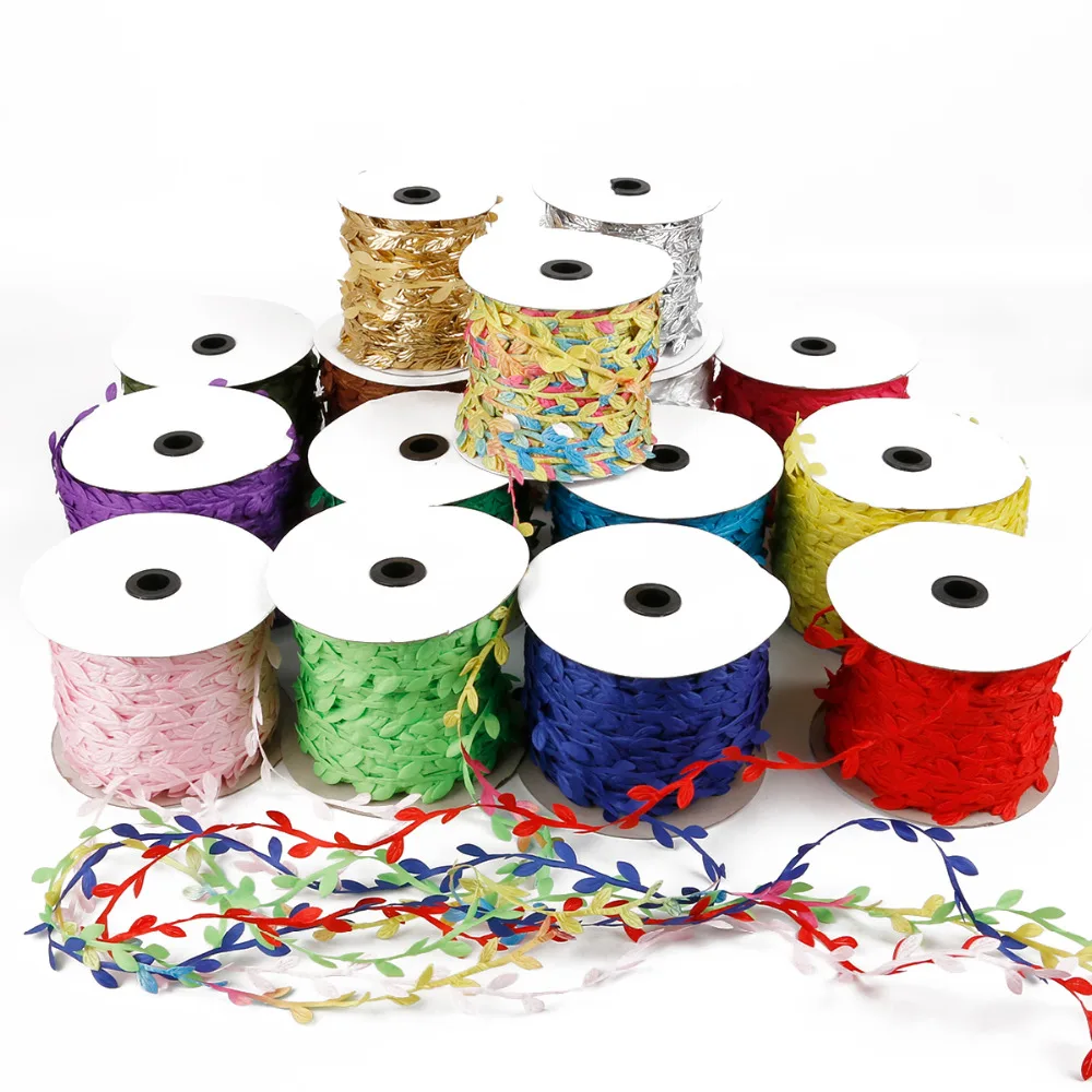 Шёлковая лента 10 м в форме листьев искусственные зеленые листья Деревенское