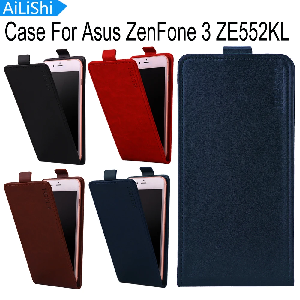 AiLiShi For Asus ZenFone 3 ZE552KL Case Luxury Flip Top Quality PU Leather Case Hot Sale Protective Cover Skin With Card Slot
